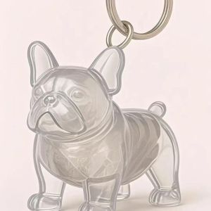 FONESH Dog Shape Dog Hair Storage Box Transparent Hair Grooming Puppy Pendants Hanging Decor Acrylic Pet Hair Keychain Backpack