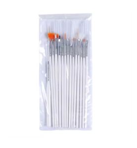 Happy Pretty Shop 15pcs Fine Detail Paint Brush Set Acrylic UV Gel Drawing Dotting Manicure Nail Art Design Tools Makeup Accessorie Gel Brush