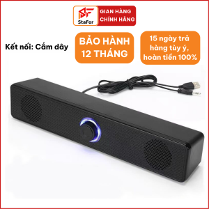 Loa máy tính để bàn có dây siêu BASS cực đã cho PC Laptop Tivi có LED âm thanh cực chất dây cắm dài 1.6 mét.