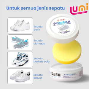White Shoes Cleaner + Spons Krim pemutih Pembersih sepatu 120g/ Dapat Digunakan Untuk Membersihkan Noda Dengan Cepat