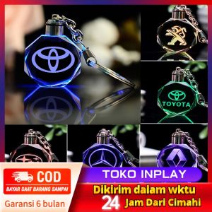Gantungan Kunci Mobil Multicolor Led Car Key Chain Keyring Souvenir Gift Hadiah Lampu Logo Toyota Mitsubishi Nissan Daihatsu Isuzu Suzuki Honda
