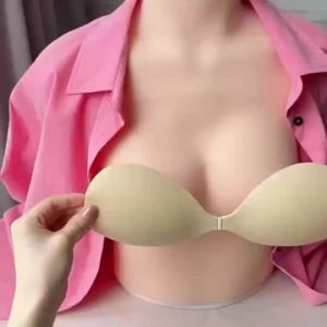 Advanced silicone bra that fits snugly against the chest creating a perfect bust shape