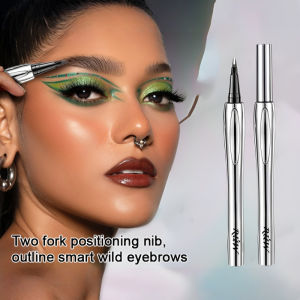 🔥Hot sale🔥 Dual-head eyebrow pencil No fading waterproof and sweat-proof No smudging Wild eyebrows Multi-function eyeliner Two-pronged eyebrow pencil Each eyebrow is distinct Eyebrow pencil for clumsy people