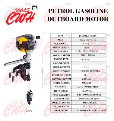 2STROKE PETROL GASOLINE OUTBOARD MOTOR FISHING BOAT ENGINE ENJIN SANGKUT BOT YAMAHA HARZ OGAWA CWH TOOLS SDN BHD CWH GROUP CWH TOOLS TRADING