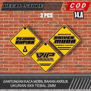 paket isi 6 pcs Gantungan Kaca Akrilik Bebas Custom Variasi Gantungan Mobil Dan Truck Kode 14.A