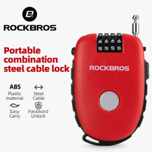 ROCKBROS Bike Helmet Lock Steel Durable MTB Road Bike Anti-theft Cable lock Ultralight Portable Password Lock