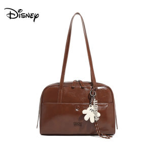 กระเป๋าบอสตันไหล่เดี่ยวของผู้หญิง Disney ของแท้สีดำและสีน้ำตาลคลาสสิก | ใช้งานได้หลากหลายสำหรับการเดินทางและการใช้งานสบายๆ