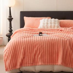 Cozy Plush Faux Wool Pillowcase 45cmx45cm - Striped Microfiber Cushion Cover for Sofa & Bed