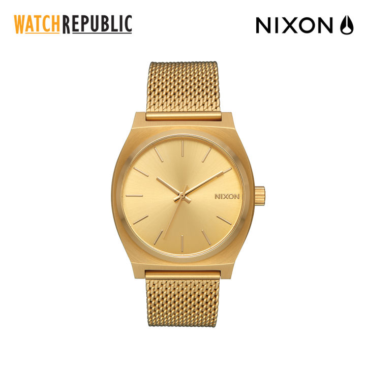 Nixon Time Teller Milanese Gold Stainless Steel Watch For Women ...