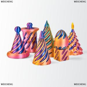 [COD] WEICHENG 7pcs 3D Printed Toy Rotating Pyramids Three-dimensional Spiral Cone Fidget Toy 3d Spiral Cone Prelearning Accessiories