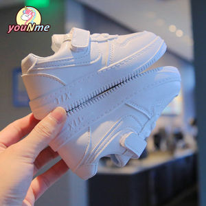 youNme Kids White Shoes For Girls Ootd Rubber Shoes Soft Sneakers Baby Girl Puti Sapatos 3 Year Old