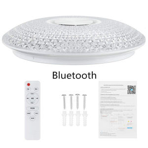 Angella 36วัตต์สมาร์ท WIFI LED ไฟเพดานพร้อมลำโพงบลูทูธ RGB Dimmable APP เข้ากันได้กับ Alexa Google Home ห้องนั่งเล่นแสงโดยรอบ40เซนติเมตร