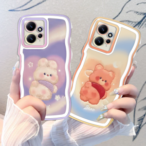 (Lokal Ready) Xinyu Casing hp Xiaomi Poco M3 Pro Poco M3 Poco X3 NFC Poco X3 Pro Penutup Casing Ponsel TPU Tepi Gelombang Doodle kelinci beruang lucu Case
