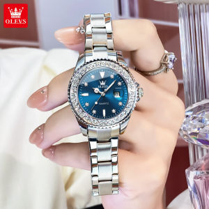 OLEVS Jam Tangan Wanita Elegan Mewah Anti Air Terbaru 2024 Mode Baja Tahan Karat Original Asli Jam Tangan Cewek