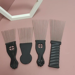 Kim loại chuyên nghiệp răng to răng lược chải tóc xoăn cho tóc xoăn nâng Picks công cụ chải tóc giả Braid công cụ tạo kiểu cho Nam Nữ