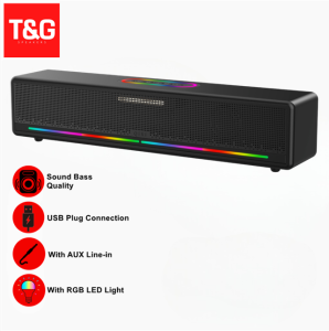 SK-2075 Portable Colorful LED Light Speaker Desktop Sound Bar Multimedia Speaker