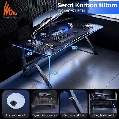 Gaming Table 160CM Meja Gaming Office Table Meja Komputer Computer/PC/Study Thicker&Stable Table Computer Table Laptop Table Gaming Desk