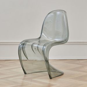 Acrylic plastic dining chair transparent PC stool home small apartment backrest seat 透明PC凳子