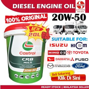 S2U Castrol Engine Oil CRB Multi 20W-50 CF-4 20Liter For Diesel Enjin Truck Tractor Minyak Hitam Lori 20W50 20L