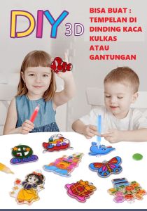 DIY MAINAN ANAK WINDOW ART CRAFT KITS FOR KID / CAT CRAYON WARNA WARNI / EDUKASI MEWARNAI MENGAMBAR / BISA PAKAI BUAT TEMPEL DAN GANTUNGAN KUNCI