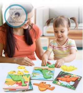 Đồ Chơi Trẻ Em Đồ Chơi Gỗ Xếp Hình Khủng Long 3D Cho Bé Từ 1 Tuổi Trở Lên Nhiều Màu Sắc Giúp Bé Phát Triển Tư Duy