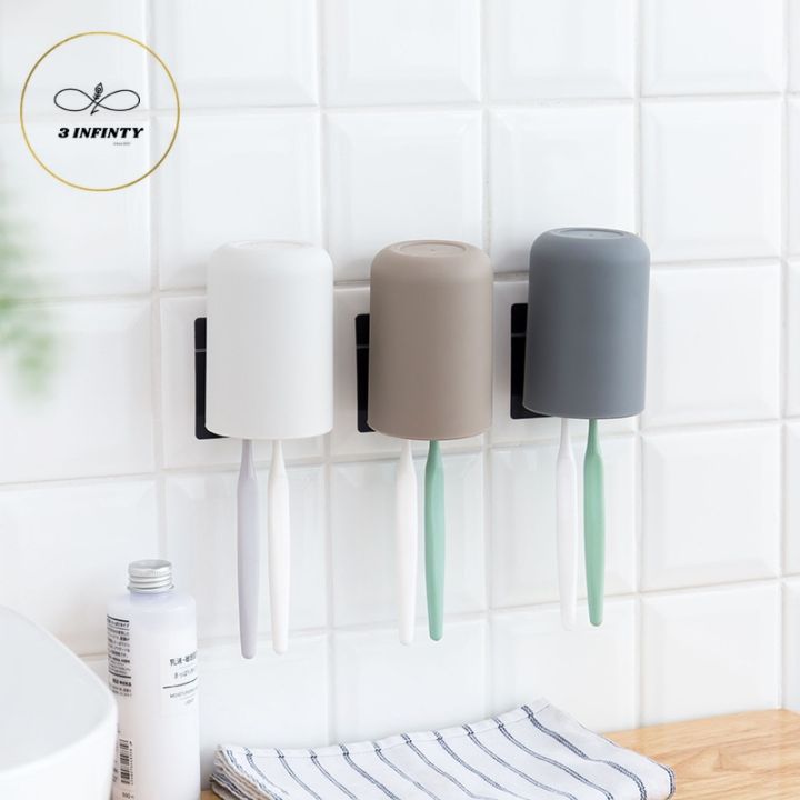 [Ready Stock]Muji Style Toothbrush Holder Using Adhesive Stickers with