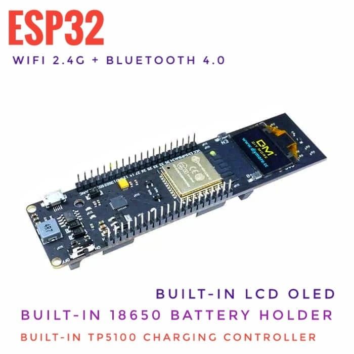 ESP32 ESP8266 ESP-32 Wifi Bluetooth BLE + Oled Display + 18650 Battery - Yellow Blue