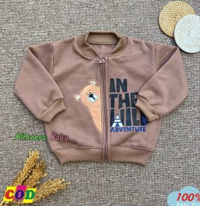 Jaket Resleting Karakter Bayi Usia 3-15 Bulan // Motif Beruang Adventure Lucu Anak Laki laki Perempuan - Almeera Baby and Kids