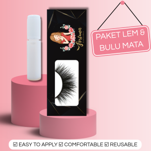 Bulu Mata Palsu Double Layer dan Lem 1 Set Premium Kode TP 001 | Glamour Look