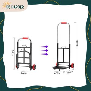 Troli Lipat Bawa Air Galon Troley Besi Kardus Dorong Roda Portable Serbaguna Kuat Free Tali
