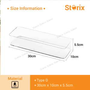 Storix Muji Style Drawer Storage Desk Dividers Plastic Trays Storage Separation Box Transparent Acrylic Organizer