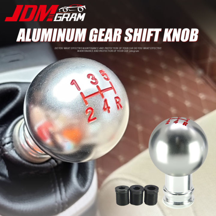 JDMGRAM Aluminum Car Gear Shift Knob 5 Speed Universal Ball Shape ...