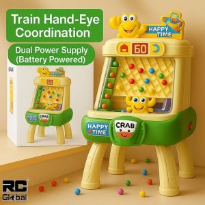 RC-global Crab Catcher Ball Machine Motor Skill Focus Montessori Kids Electronic Portable Hand Eye Coordination