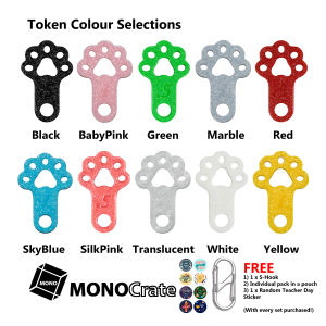 Shopping Cart Token Paw design by Monocrate | Hook|Carabiner|Keychain|Trolley Token|Coin Christmas