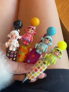 3D Little Doll Decoration Push Pen Cute Simple Soft Grip Exam Student Suitable Ballpoint Pen