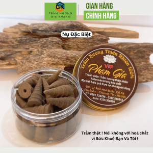 Trầm Hương Nhang nụ trầm hương Đặc Biệt nụ Tháp đốt xông nhà tẩy uế đồ thờ cúng phong thuỷ xua vận xui thu hút năng lượng tích cực thanh lọc không khí giảm stress làm đẹp GiaKhangTrầmHương
