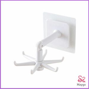 Maygo ตะขอติดเพดาน ติดผนัง  ที่แขวนติดผนัง 6 แฉก ขอเกี่ยวหมุนได้ 360 ° Hexagonal self-adhesive hook