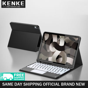 KENKE Touchpad Round Key Keyboard iPad Case for iPad Air 5th Generation 2022 Air 4th 2020 iPad mini 6 iPad 7th 8th 9th Gen iPad 2021 Pro 11 cover with Pencil Holder Magnetically Detachable Bluetooth Keyboard Cover iPad 10.9 Inch pink