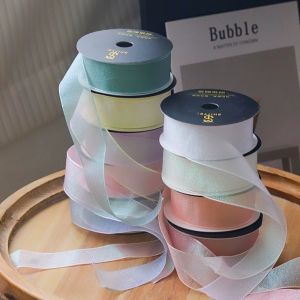 INTOONE 2.5CM Fishtail Yarn Ribbon Gift Wrapping Bouquets 10 Yards DIY Decor DIY Craft Reflective Iridescent Wavy Edge Ribbon