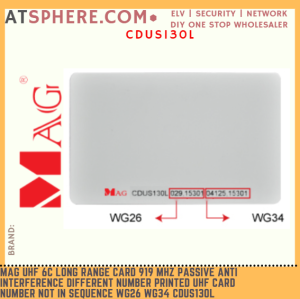 MAG UHF 6C Long Range Card 919MHz Passive Anti Interference Different Number Not in Sequence WG26 WG34 White CDUS130L