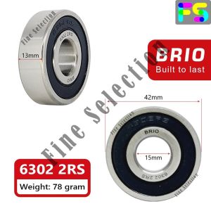 BRIO BEARING 6302-2RS 1 pc LAHER KLAHER BANTALAN RODA KLAHAR LAHAR BEARING