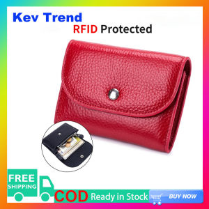 Kev Trend Card Holder Card Clip Holder Wallet for Women Girls Genuine Cow Leather Fashion Cool Small Purse for Ladies Real Leather Cowhide Coin Pouch Pocket Purses Cute Bag