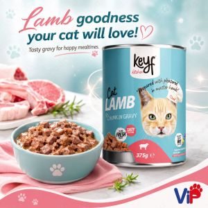KEYF Canned Cat Food 375g Chunk in Gravy Chicken Beef Salmon Tuna and Lamb
