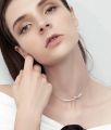 Korean fashion trend sweet bow smile necklace female light luxury small smile clavicle chain short. 