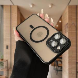 Clear Magsafe Case iPhone 16 15 14 13 12 11 pro max 15 16 plus Matte Shockproof Casing iPhone 11 12 13 14 15 16 pro max 15 16 plus Hybrid Softcase TPU+PC with Lens protector back cover Frosted Iphone