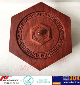 Hộp đựng bánh kẹo mứt Tết bằng gỗ hương cao cấp 7 ngăn chứa đồ rộng rãi