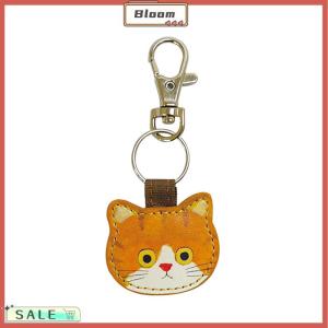 Follow Get New[Bloom Z] Cute Cartoon Creative Leather Cat Keychain Pendant Fashion Kawaii Kitten Bag Keyring Backpack Decoration Accessories Gifts