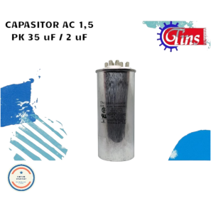 KAPASITOR AC LG 3 KAKI 35 + 2 UF UNTUK AC UKURAN 15 PK BODY ALUMINIUM