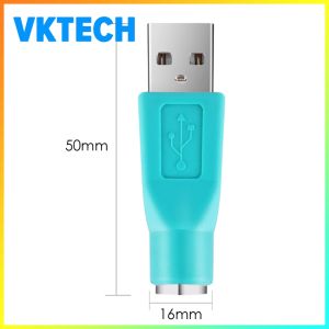 [Vktech] PS/2 to USB Adapter Converter for Keyboard and Mouse Plug and Play Durable Plastic Shell Supports Hot Swapping