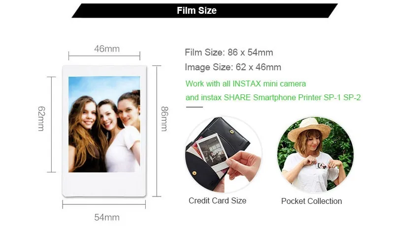 Fujifilm Instax Mini Instant Camera Film Paper And Clear Photo Box